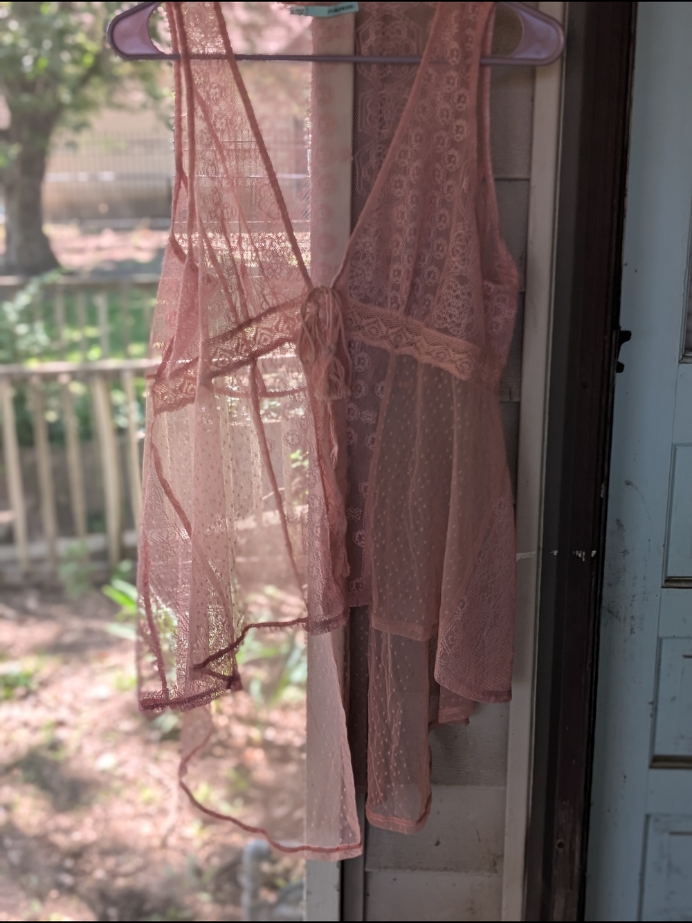 Maurices Dusty Rose Sheer Lace Vest